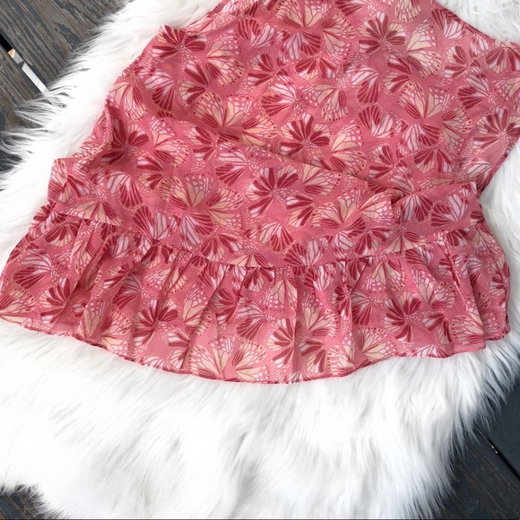 ModCloth Pink Butterfly Sheer Ruffle Tank Top - Picture 8 of 8